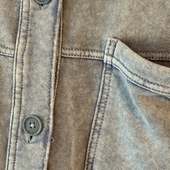 Aerie Light Heathered Blue Oversized Lumberjane Fleece - Picture 3 of 6